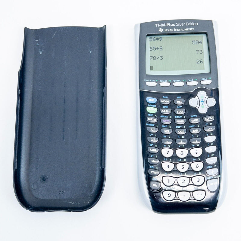TI-84 Plus Silver Edition Graphing Calculator Texas Instruments Gray Black