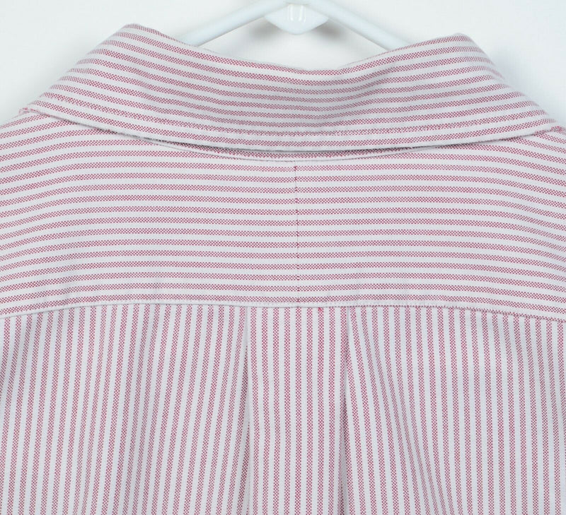 Polo Ralph Lauren Men's 18 36/37 (2XL) Pink/Red Striped Oxford Button-Down Shirt