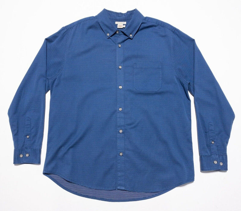 Carbon 2 Cobalt Shirt Large Men's Button-Down Blue Micro Polka Dot Long Sleeve