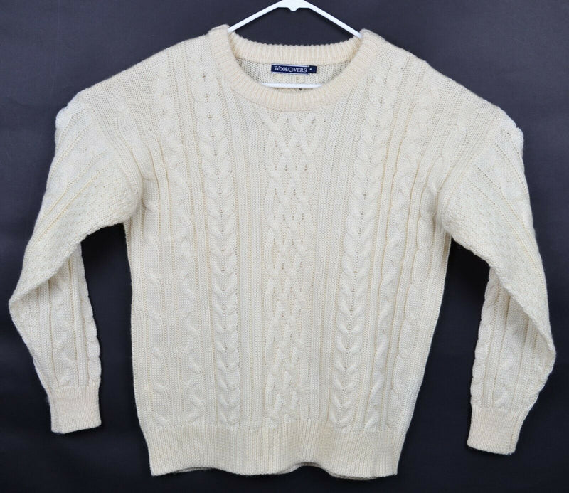 Woolovers Men's Medium 100% British Wool Fisherman Heavy Cable-Knit Sweater
