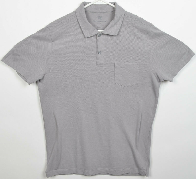 Mack Weldon Men's Large Gray Combed Cotton Modal Blend Pocket Polo Shirt