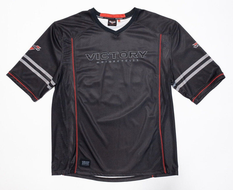 Victory Motorcycles Shirt 2XL Men's Freedom 106 Black Jersey Short Sleeve V-Neck