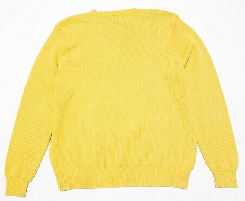 Polo Ralph Lauren Crewneck Knit Sweater Solid Yellow Pullover Men's 2XL