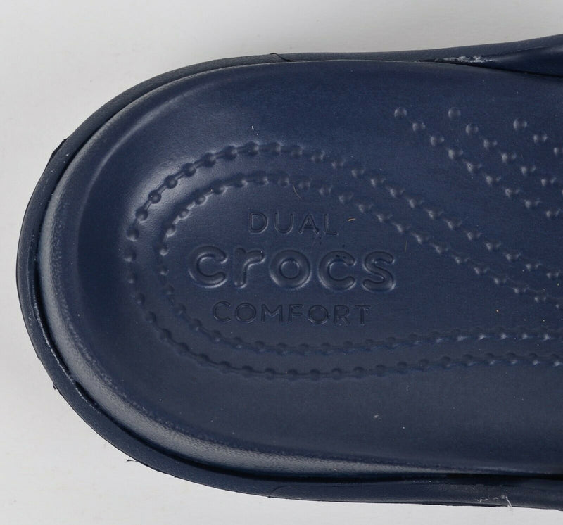 Crocs Women's US 10 Meleen Cross-Band Navy Blue Strappy Slip-On Sandal