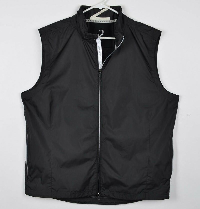 Zero Restriction Men's Large Solid Black Sleeveless Wind Rain Full Zip Golf Vest