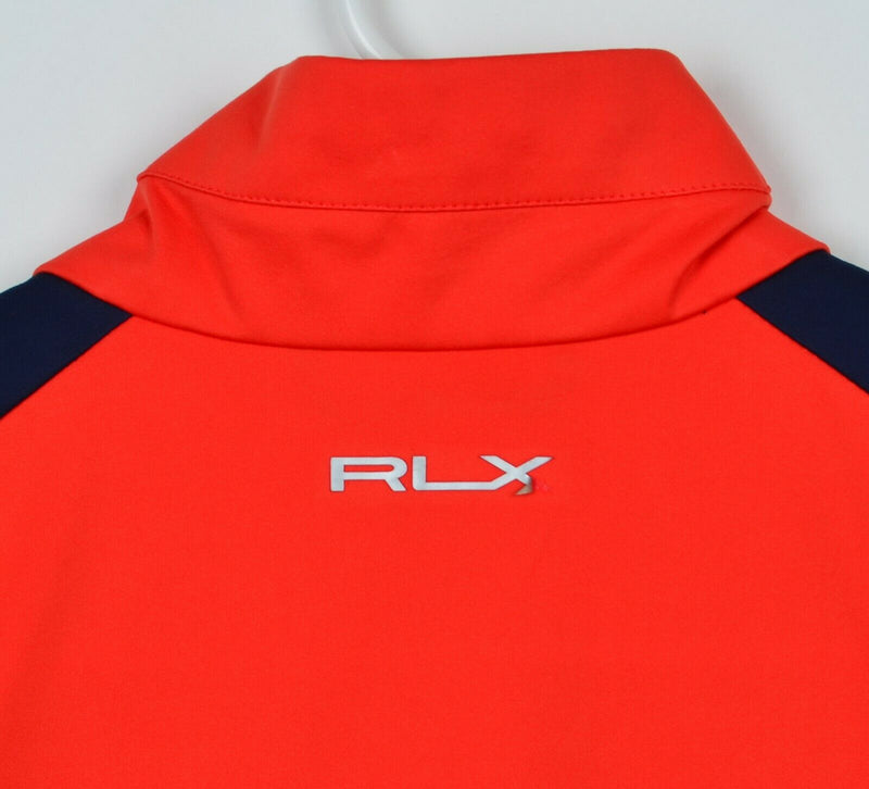 RLX Ralph Lauren Women's Medium Orange Navy Wicking Full Zip Golf Vest