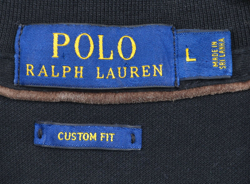 Polo Ralph Lauren Men's Large Embroidered Big Pony Equestrian Black Polo Shirt