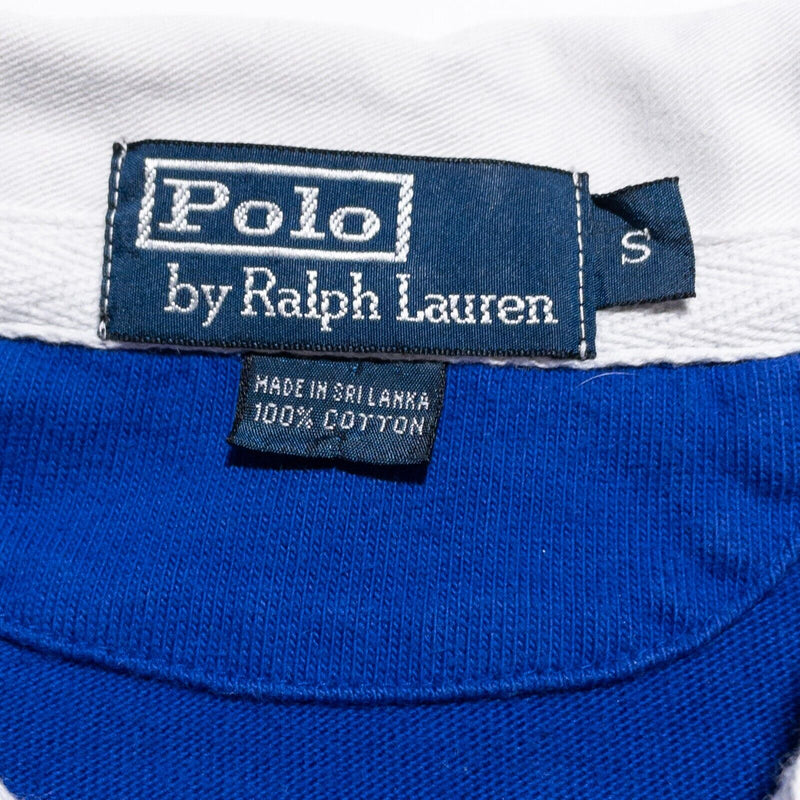 Polo Ralph Lauren Rugby Shirt Men's Small Long Sleeve Polo Blue Preppy 90s