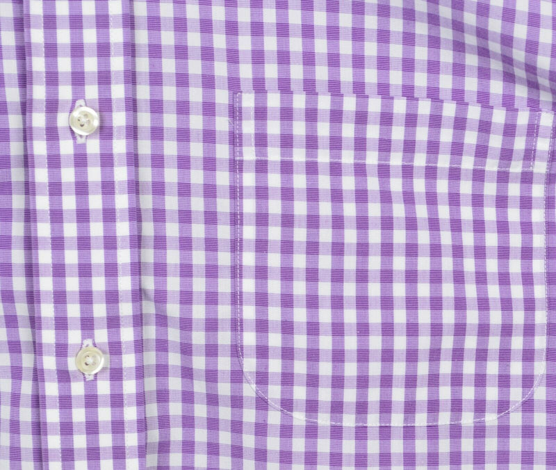 Brooks Brothers Men's Sz 15.5-32 Medium Purple Gingham Non-Iron Dress Shirt