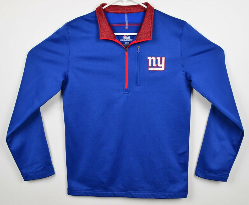New York Giants Men's Small Majestic Cool Base 1/4 Zip Blue Lightweight Jacket