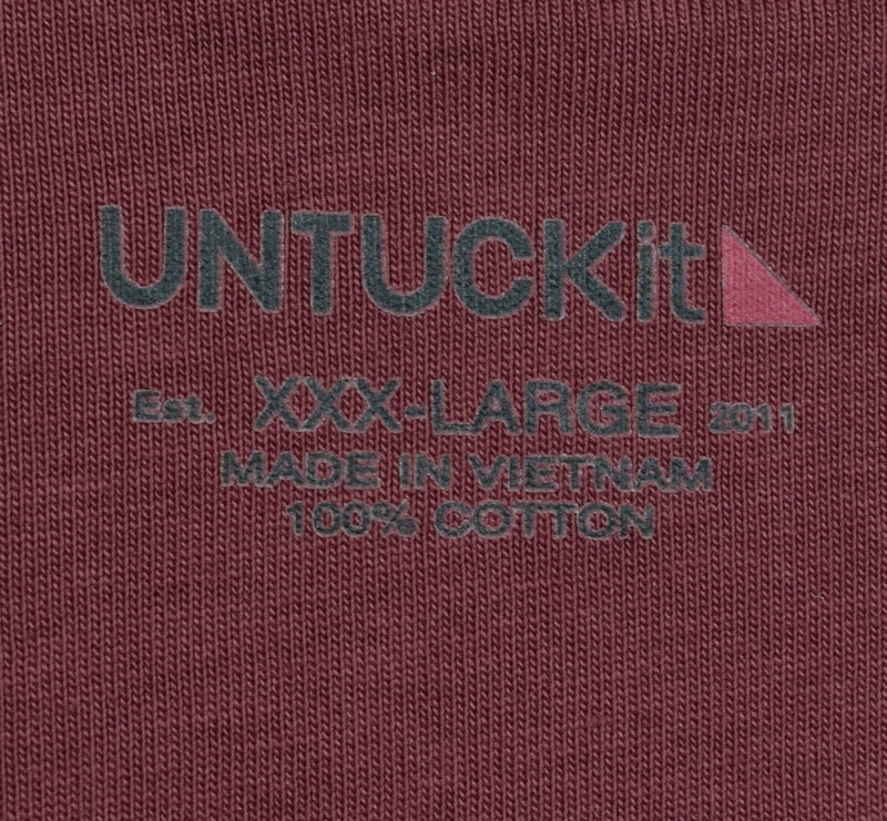 UNTUCKit Men's 3XL Solid Burgundy Red Huber Luxe Tee Casual Button-Down Shirt