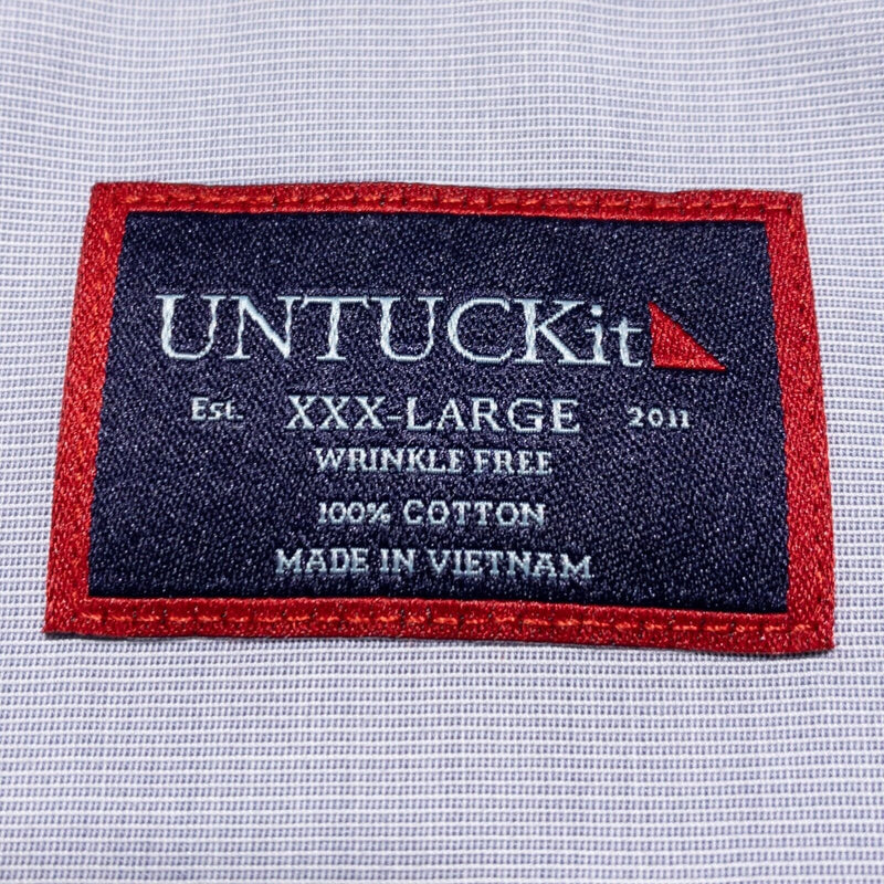 UNTUCKit Shirt Men's 3XL Wrinkle Free Long Sleeve Light Gray Rubican WF