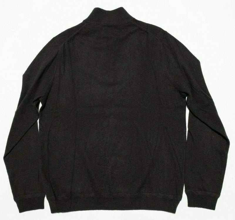 John W. Nordstrom 100% Cashmere Solid Brown 1/4 Zip Sweater Men's Large