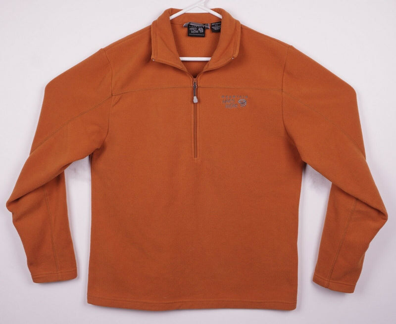 Mountain Hardwear Men's Medium 1/4 Zip Fleece Solid Orange Sweater Jacket