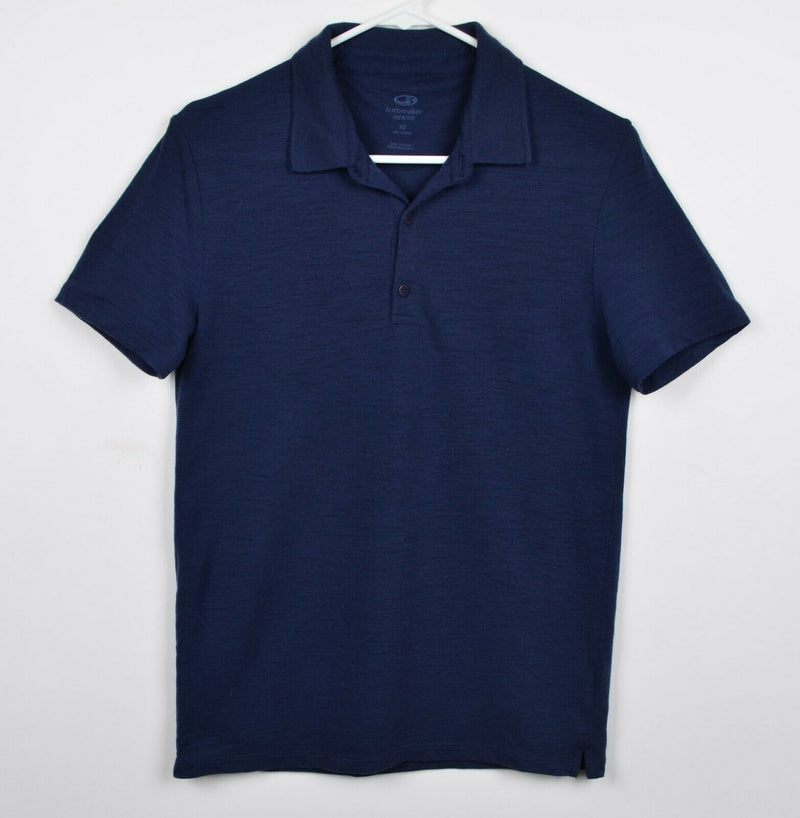 Icebreaker Merino Men's XS 100% Merino Wool Navy Blue Polo Shirt