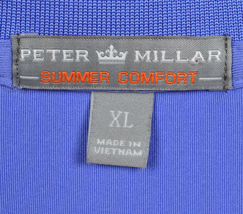 Peter Millar Summer Comfort Men's XL Solid Purple/Blue Wicking Golf Polo Shirt