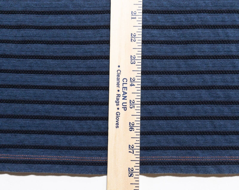 Carbon 2 Cobalt Polo Shirt Men XL Navy Blue Striped Textured Ribbed Short Sleeve