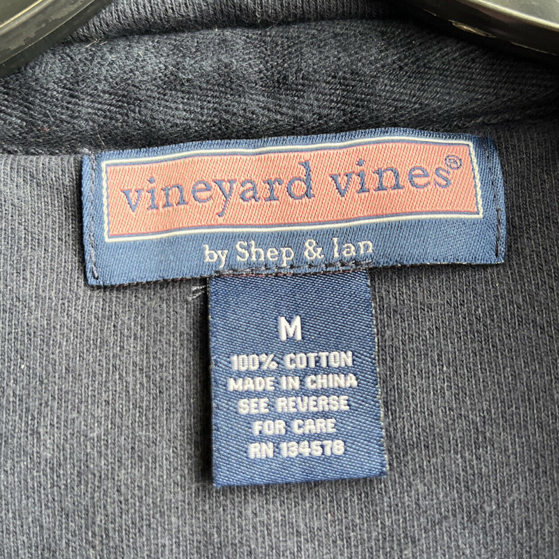 Harvard University Vineyard Vines Men's Medium 1/4 Zip Sweatshirt Navy Blue