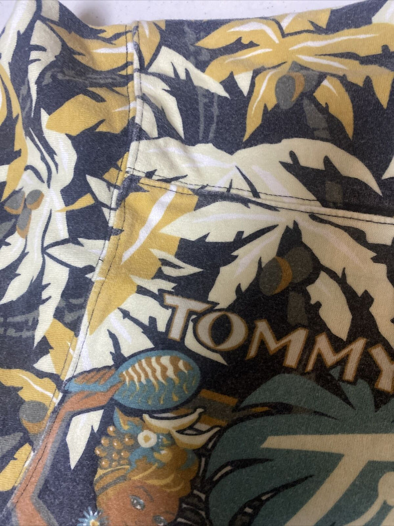 Tommy Bahama Men's Large Tropical Conga Room Floral Fish Drums Polo Shirt