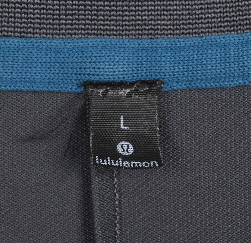 Lululemon Men's Large Metal Vent Tech Solid Gray Athleisure Fitness Polo Shirt