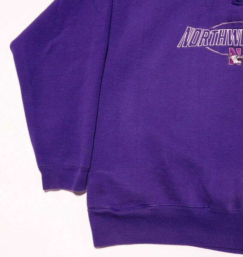 Northwestern Wildcats Vintage 90s Sweatshirt Purple 1/4 Zip Adult Large