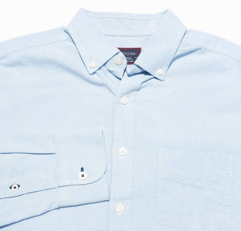 UNTUCKit Small Men's Shirt Long Sleeve Solid Light Blue Button-Down Casual
