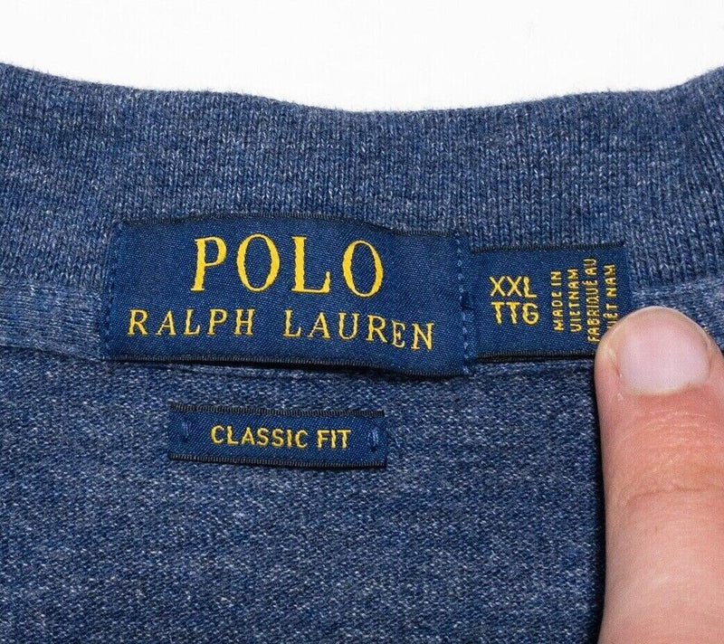 Polo Ralph Lauren XXL Classic Fit Men's Polo Shirt Blue Short Sleeve Pony 2XL