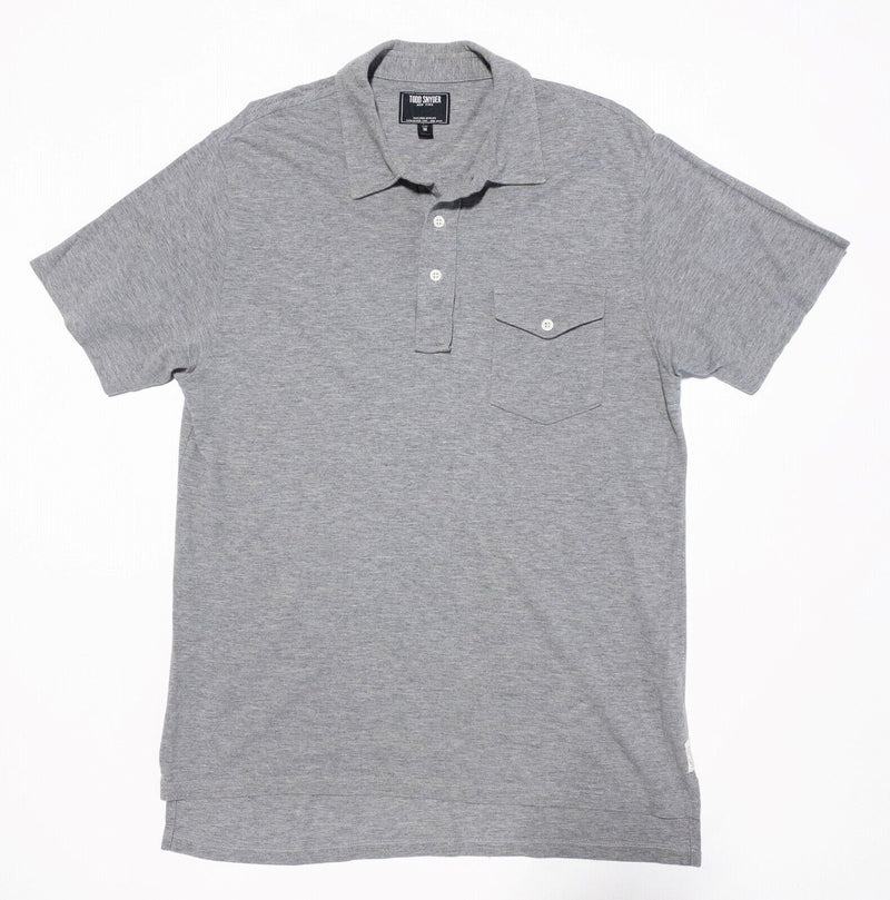 Todd Snyder Polo Shirt Medium Men's Heather Gray Short Sleeve Made in Canada