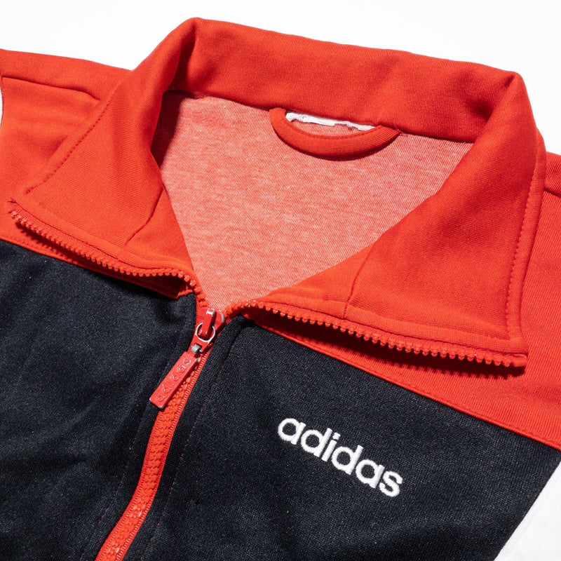 Vintage Adidas Track Jacket Men's Fits XL Red Colorblock Soccer Warm-Up 90s