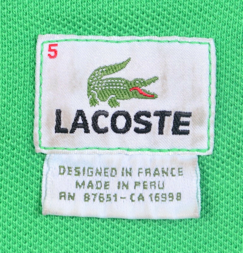 Lacoste Men's 5 (Large) Big Alligator Solid Green Gator Short Sleeve Polo Shirt