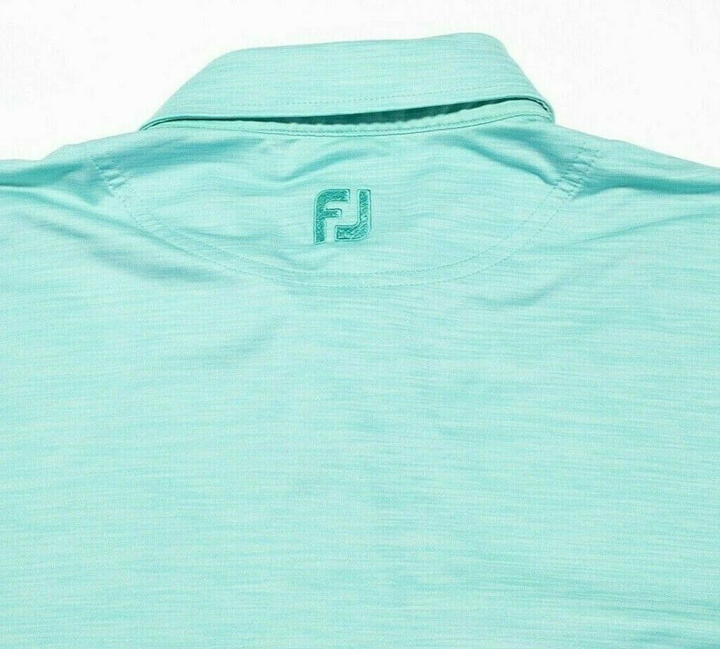 FootJoy Golf Shirt Large Men's Polo Wicking Stretch Mint Green Performance