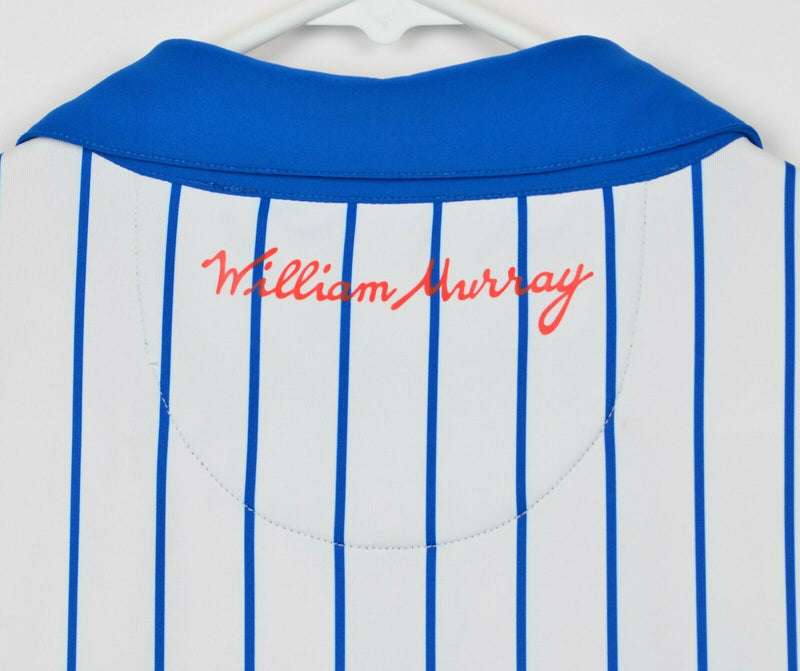 William Murray Men's XL White Striped Chicago Clubs This Is the Year Golf Shirt