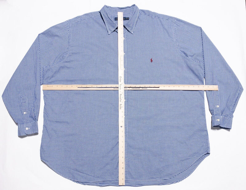 Polo Ralph Lauren Shirt Men's 4XLT Tall Long Sleeve Blue Check Button-Down