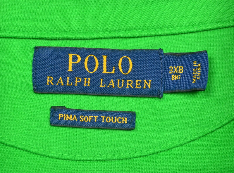 Polo Ralph Lauren Men's Sz 3XB Big Pima Soft Touch Long Sleeve Half Zip Pullover