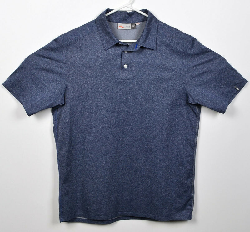 KJUS Men's Medium/50 Heather Blue UPF 30+ Wicking Golf Polo Shirt