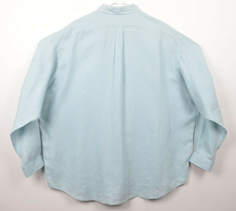 Polo Ralph Lauren Men's Sz 2XL "Blake" 100% Linen Light Blue Button-Down Shirt