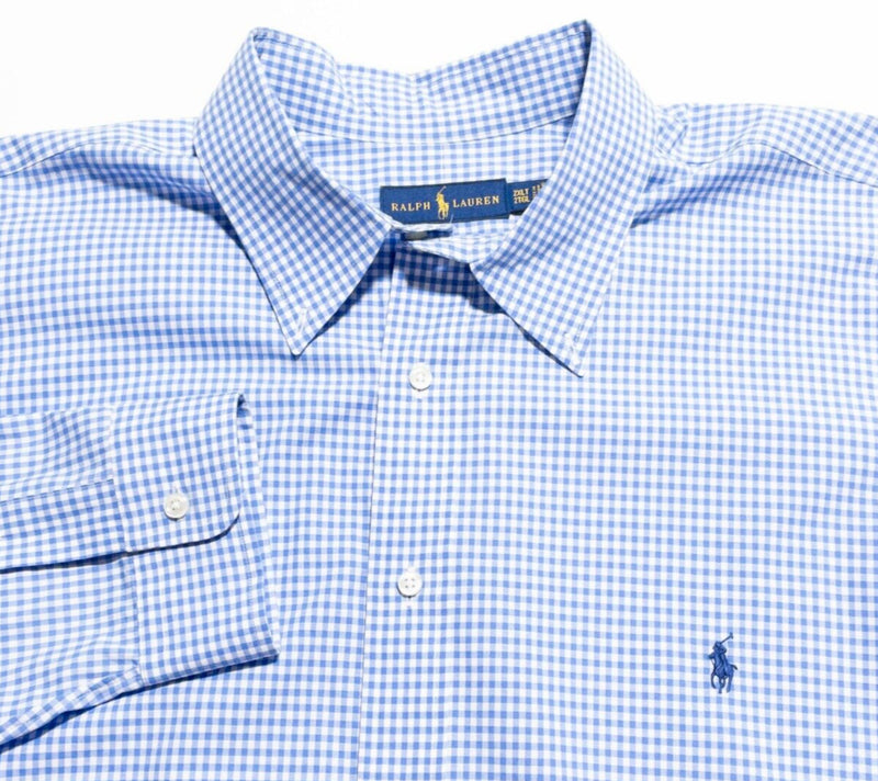 Polo Ralph Lauren Shirt Men's 2XLT Tall Long Sleeve Cotton Blend Blue Check