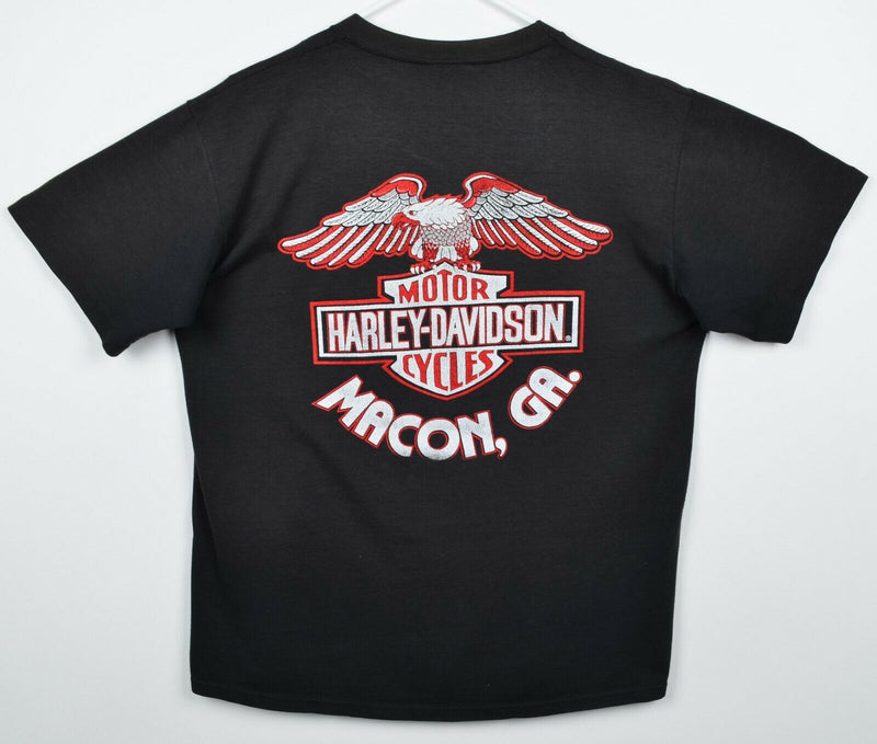 Vintage 80s Harley-Davidson Men's Large Eagle Paper Thin Double-Sided T-Shirt
