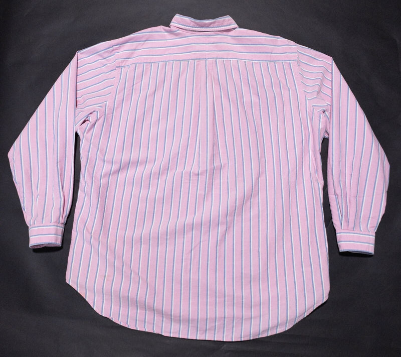 Polo Ralph Lauren Shirt Men's 2XLT Tall Pink Striped Oxford Button-Down Preppy