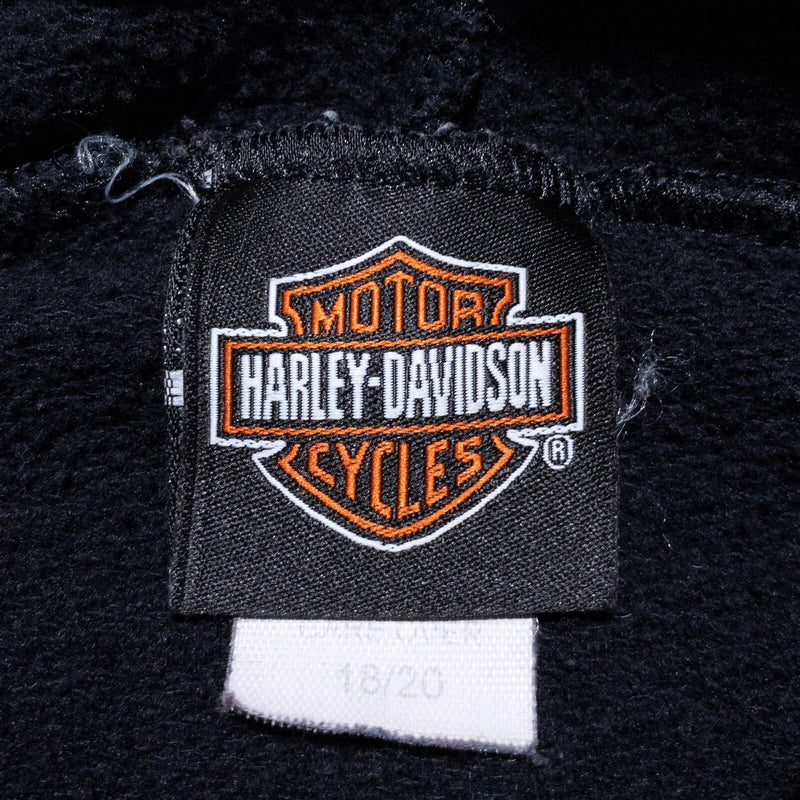 Harley-Davidson Hoodie Men's Fits Small Pullover Sweatshirt Black Biker Y2K