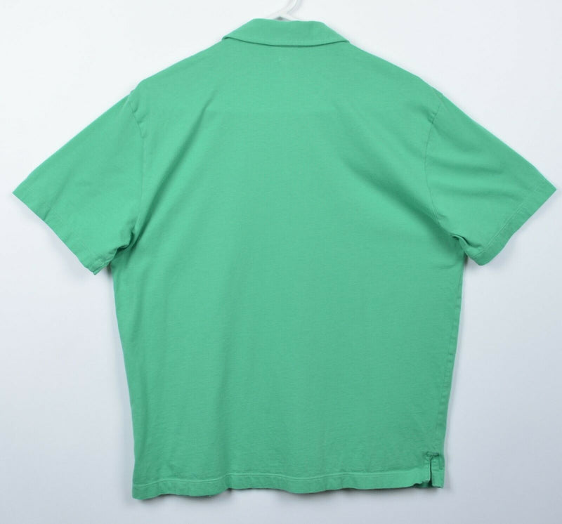 Patagonia Men's Sz Medium Fish Logo Green Organic Cotton Polo Shirt