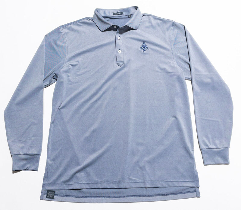 Turtleson Polo Shirt Men's XL Long Sleeve Golf Blue Wicking Stretch Polyester
