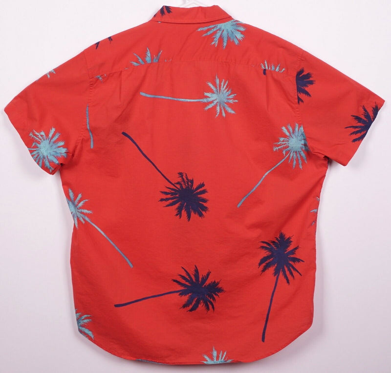 Bonobos Men's XL Slim Fit Floral Palm Red Short Sleeve Button-Down Shirt