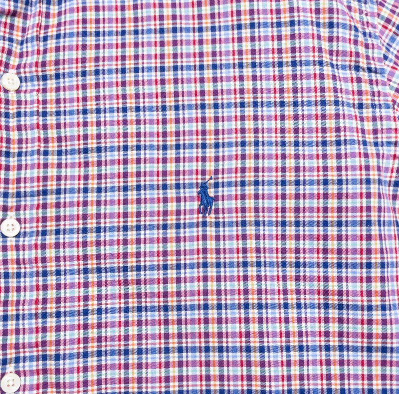 Polo Ralph Lauren Shirt Men's 2XL Classic Fit Long Sleeve Blue Red Plaid Check