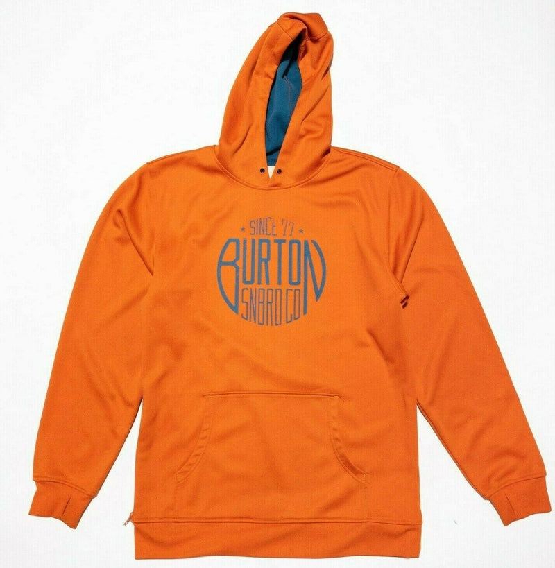 Burton Hoodie Men's Large DryRide Crown Bonded Pullover Orange Mountain Logo