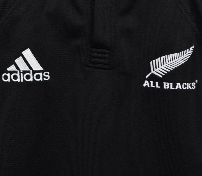 All Blacks Rugby Men's XL Adidas Henley Collar Solid New Zealand Jersey Top