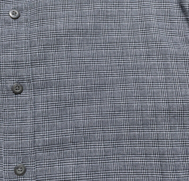 UNTUCKit Shirt Men's Small Glen Check Plaid Gray Long Sleeve Button-Up Casual