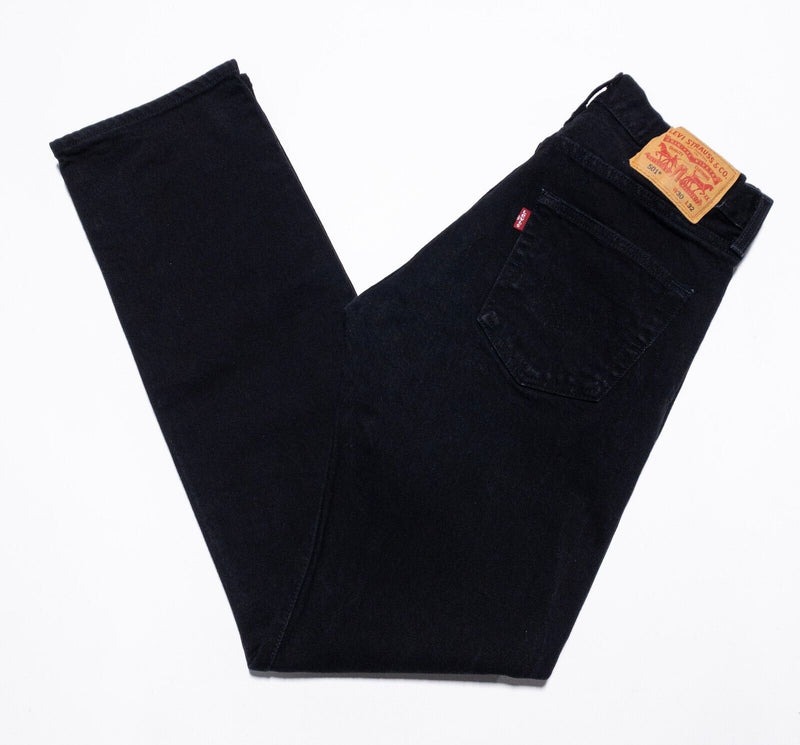 Levi's 501 Jeans Men's 30x32 Black Denim Pants Straight Leg Stretch Red Tab