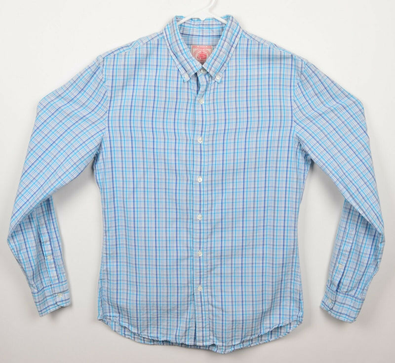 J. Press Men's Sz Medium Blue White Plaid Check Button-Down Trunk Club Shirt