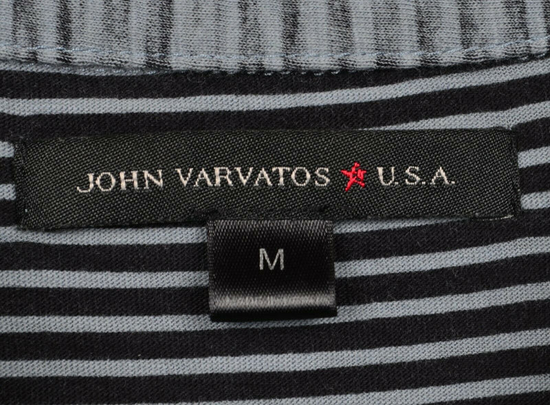 John Varvatos USA Men's Sz Medium Heather Gray Black 3 Stars Polo Shirt